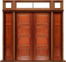 horizontal 4 panel: double door +  two sidelights