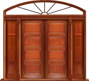 horizontal 4 panel: double door +  two sidelights