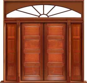 horizontal 4 panel: double door +  two sidelights