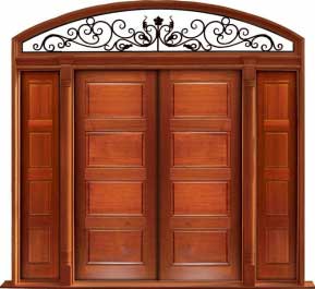 horizontal 4 panel: double door +  two sidelights