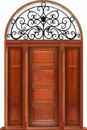 horizontal 4 panel: double door +  two sidelights