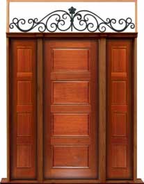 horizontal 4 panel: double door +  two sidelights