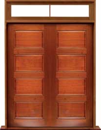 horizontal 4 panel: double door +  two sidelights