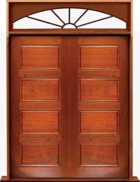 horizontal 4 panel: double door +  two sidelights
