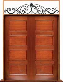horizontal 4 panel: double door +  two sidelights