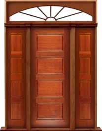 horizontal 4 panel: double door +  two sidelights
