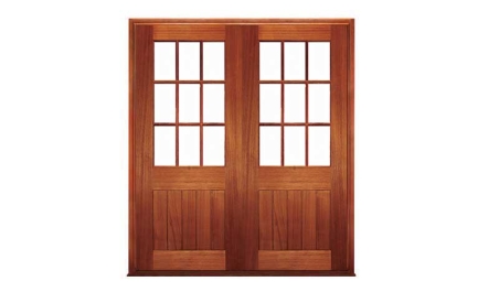 V J plank vestibule 9 light: double door