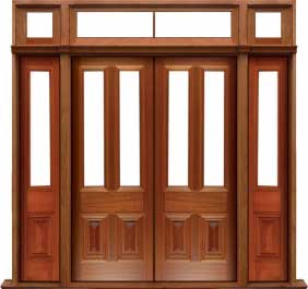 glazed cricket bat: single door +  two sidelights