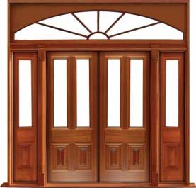 glazed cricket bat: single door +  two sidelights