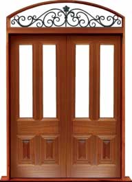 glazed cricket bat: single door +  two sidelights