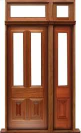 glazed cricket bat: single door +  two sidelights
