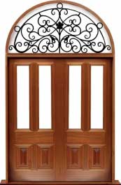 glazed cricket bat: single door +  two sidelights